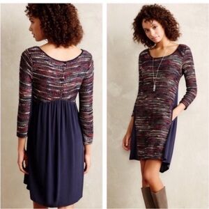 MAEVE Anthropologie Small Boucle Knit Multicolor Striped Sweater Dress